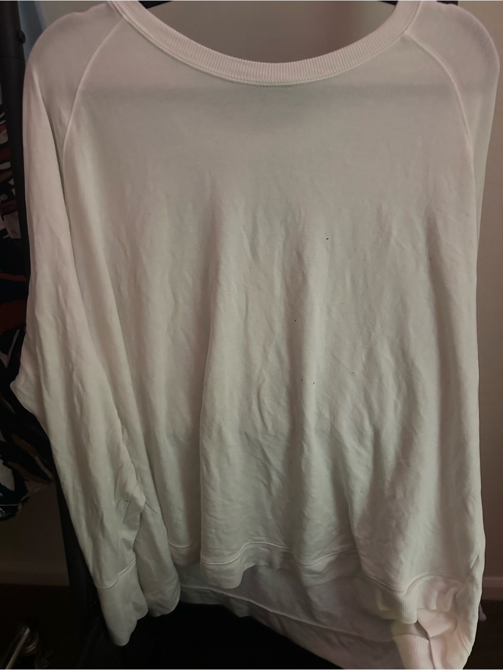 Athleta White Long-Sleeve Crew Sweatshirt